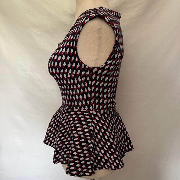 Eri Ali Effie Peplum Knit Womens Top Sz XS Retro Mod Cottagecore Anthropologie - Picture 5 of 14